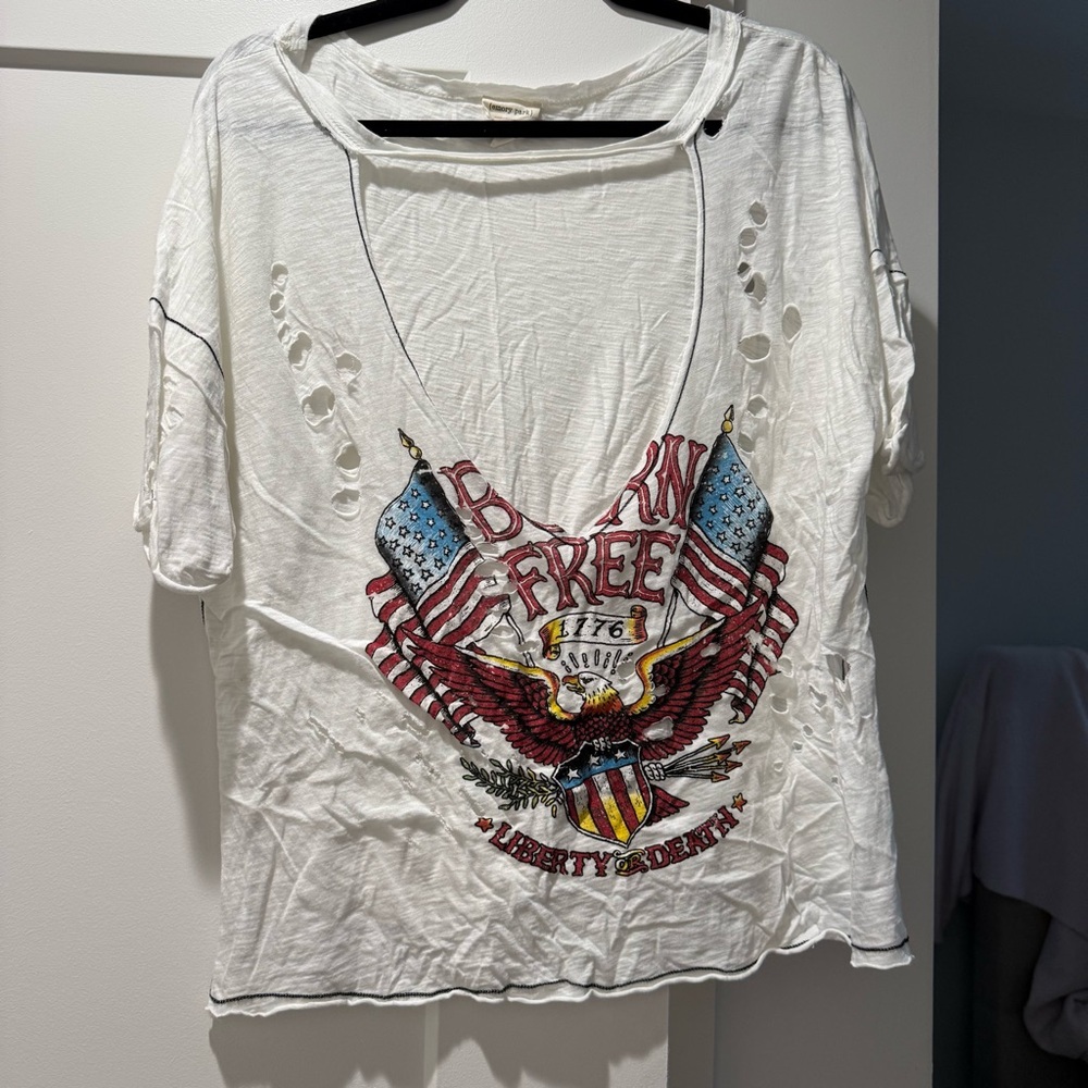 Women's Distressed Graphic Top